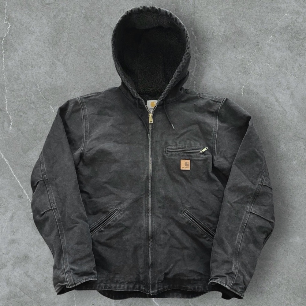 Carhartt Black Faux-Sherpa Lined Hooded Jacket